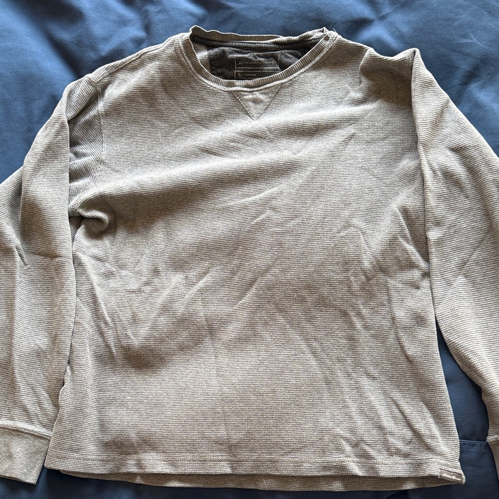 Eddie Bauer Long Sleeve Waffle Shirt - Taupe